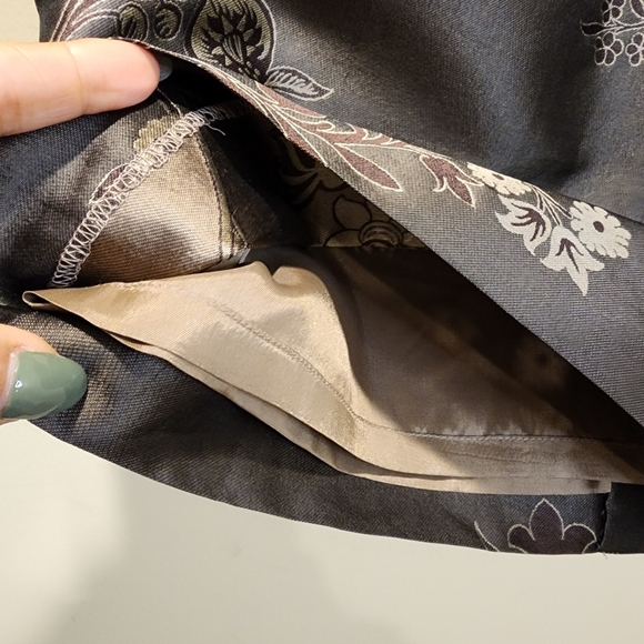 Jon Brown Floral 100% Silk   Embellished Pencil Mini Skirt for Cocktail Size 8 - Picture 6 of 12